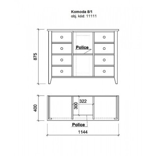Komoda 8/1 masiv 11111 UNIS-N - 2