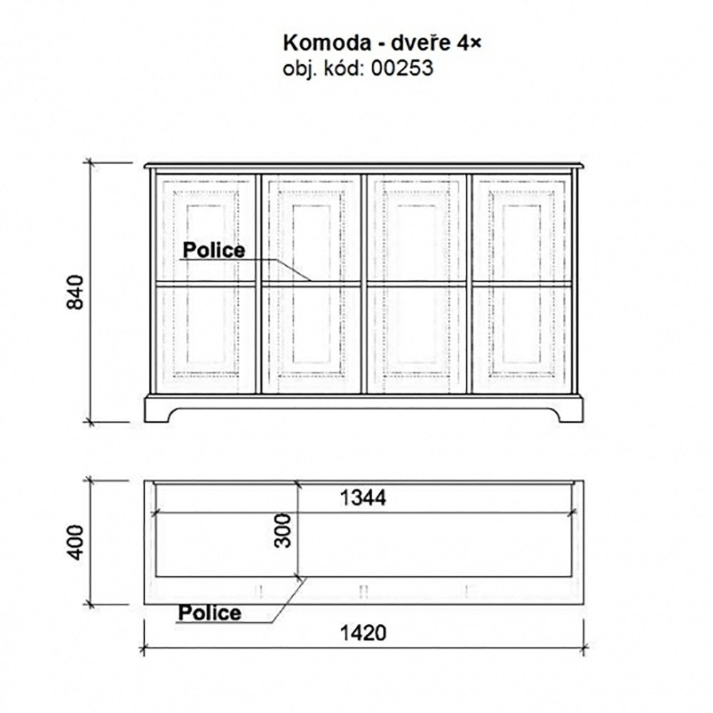 Dřevěná komoda 00253 UNIS-N - 3