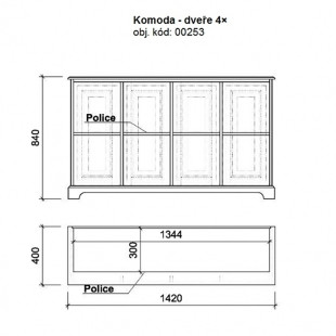 Dřevěná komoda 00253 UNIS-N - 3
