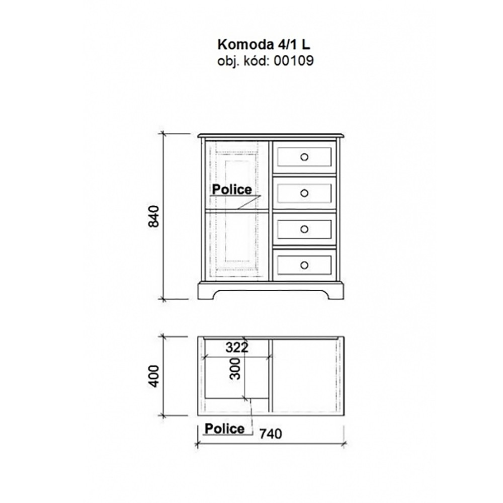 Komoda 4/1 00109 UNIS-N - 2