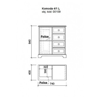 Komoda 4/1 00109 UNIS-N - 2