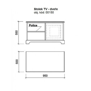 Televizní stolek 00105 UNIS-N - 3