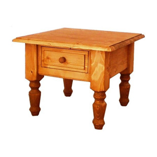 Konferenční stolek se zásuvkou je vhodný nejen do obývacího pokoje. Krása a jedinečnost nábytku z masivu vynikne v jakékoliv místnosti