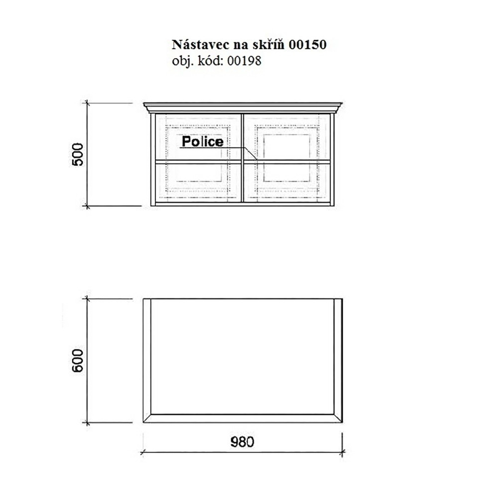 Nástavec na skříň 00198 UNIS-N - 1
