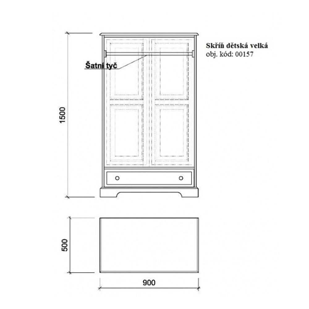 Šatník - dětský masiv 00157 UNIS-N - 2