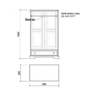 Šatník - dětský masiv 00157 UNIS-N - 2