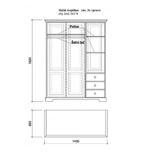 Šatník z masivu 00178 UNIS-N - 3