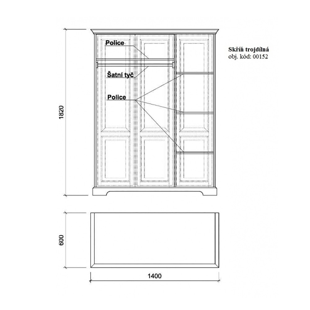 Šatník masiv 00152 UNIS-N - 3