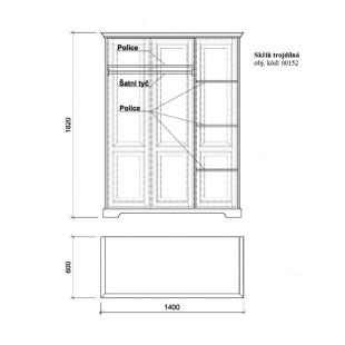 Šatník masiv 00152 UNIS-N - 3