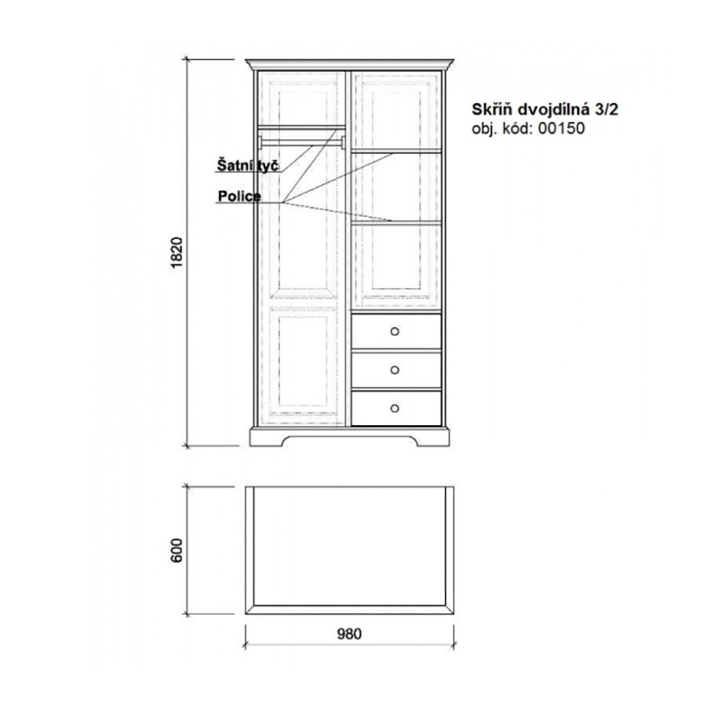 Šatní skříň 00150 UNIS-N - 4