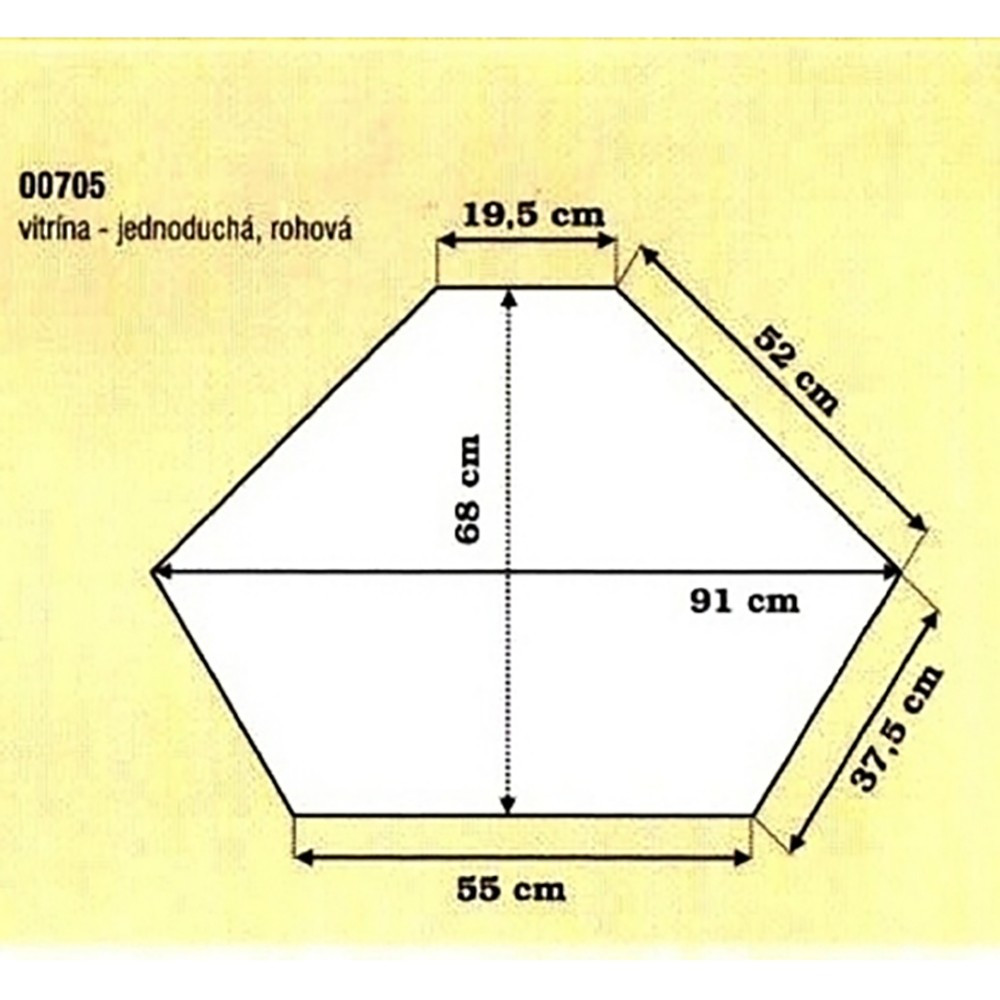 Vitrína - jednoduchá rohová 00705 UNIS-N - 3